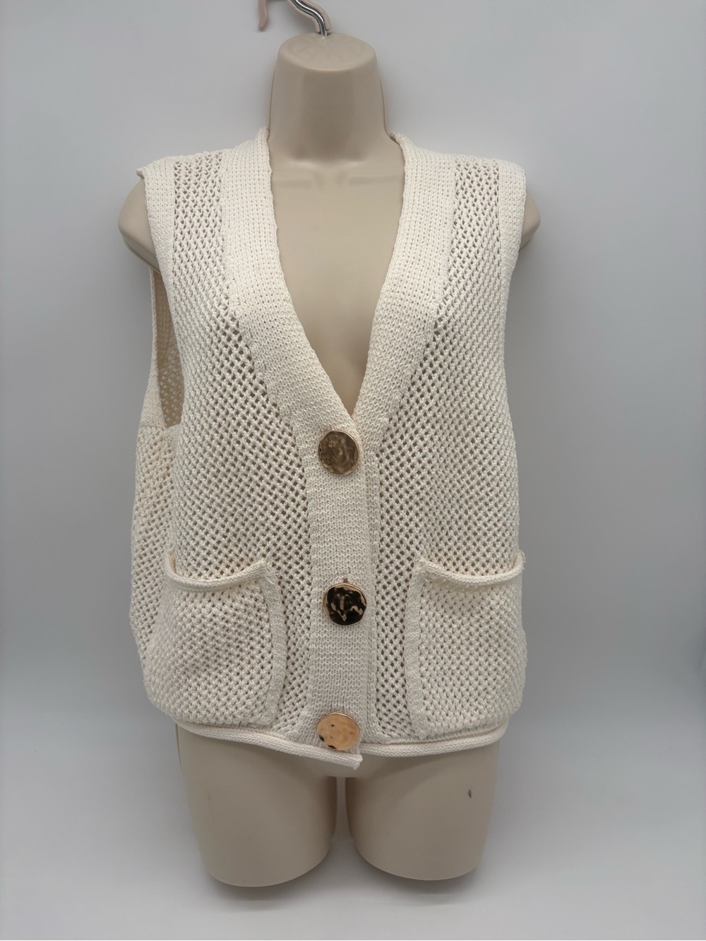 Stitch + Feather Open Knit Sweater Vest